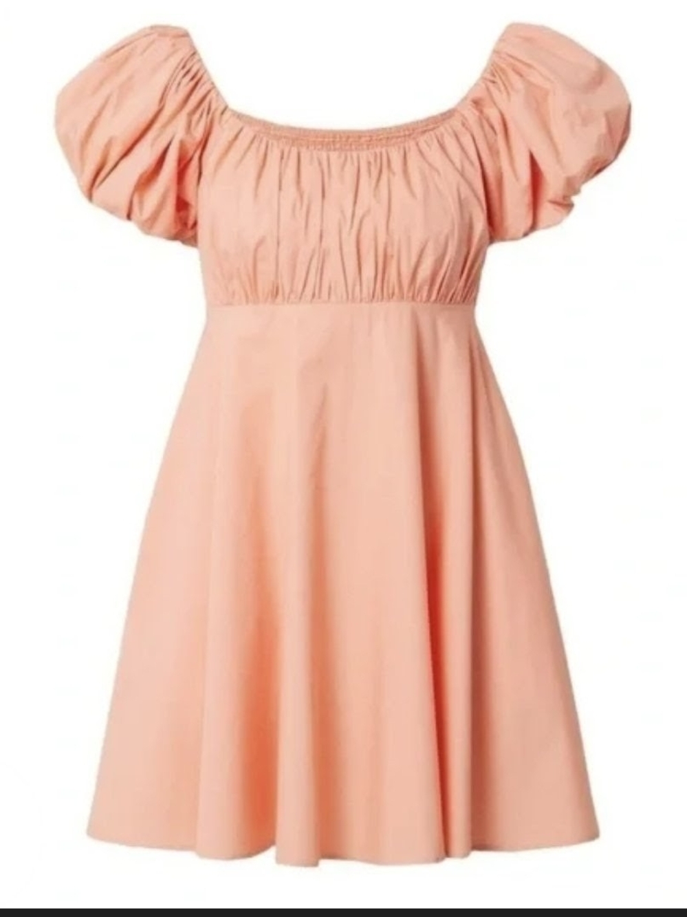 Abercrombie & Fitch Midi Dress Peach Fit-Flatter Puff Sleeve Shirred Sze XL NWT